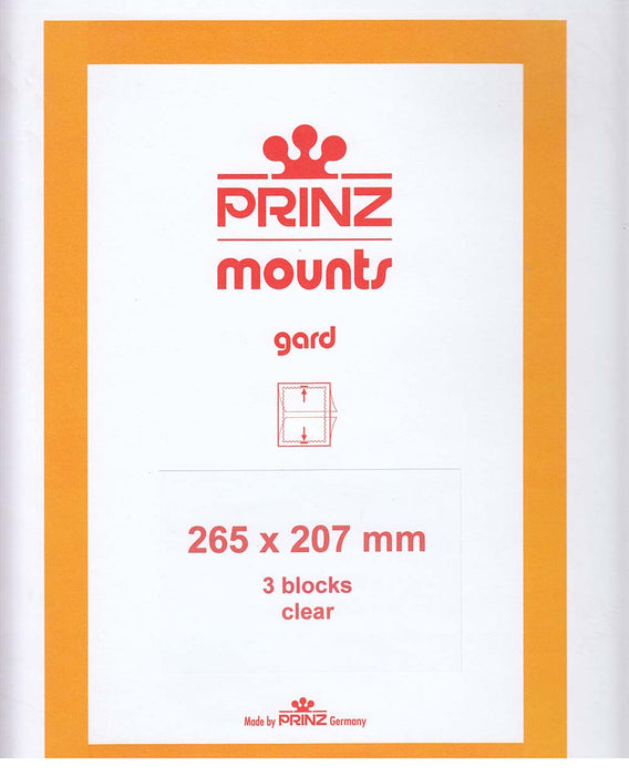 Prinz Stamp Mount 207 265 x 207 mm Strips & Panes Clear