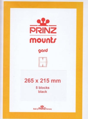 Prinz Stamp Mount 215 265 x 215 Strips & Panes Black