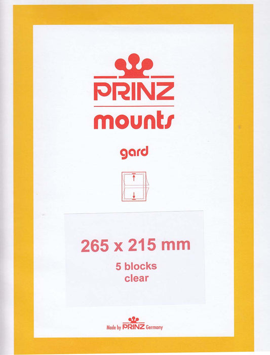 Prinz Stamp Mount 215 265 x 215 Strips & Panes Clear