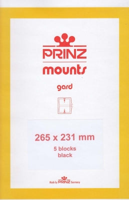 Prinz Stamp Mount 231 265 x 231 mm Strips & Panes Black