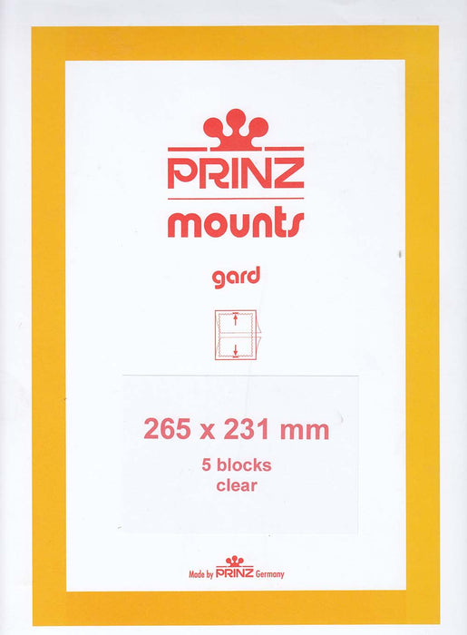 Prinz Stamp Mount 231 265 x 231 mm Strips & Panes Clear