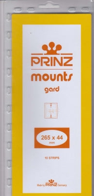 Prinz Stamp Mount 44 Long 265 x 44 mm Strips & Panes Black