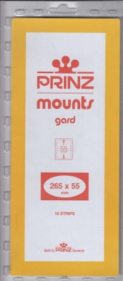 Prinz Stamp Mount 55 Long 265 x 55 mm Strips & Panes Black