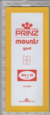 Prinz Stamp Mount 59 265 x 59 mm Strips & Panes Black