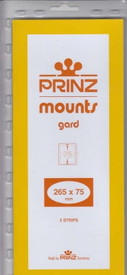 Prinz Stamp Mount 75 265 x 75 mm Strips & Panes Black