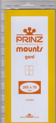 Prinz Stamp Mount 76 265 x 76 mm Strips & Panes Black