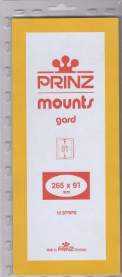Prinz Stamp Mount 91 265 x 91 mm Strips & Panes Black