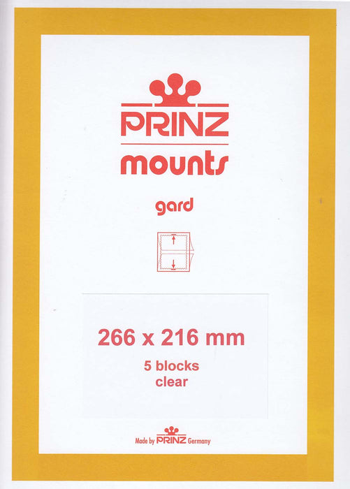 Prinz Stamp Mount 266 x 216 mm Strips & Panes Clear