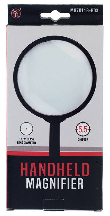 3-1/2"/2.25X Hand Held Glass Lens Magnifier,Box Pack