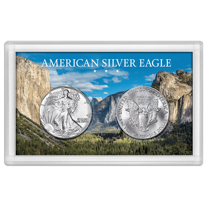 9245 American Silver Eagle 3x5 Frosty Case, Mountain Forest