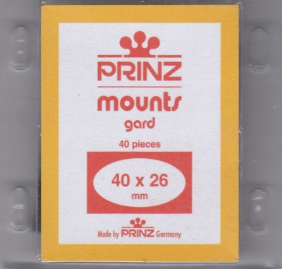 Prinz Stamp Mount 40 x 26 Pre-Cut Single Clear