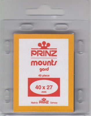 Prinz Stamp Mount 40 x 27 Pre-Cut Single Clear
