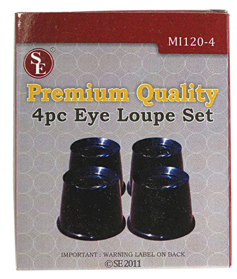 4Pc Plastic Eye Loupe Set,Glass Lens,Powers- 2.5x,5x,7.5x &10x