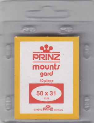 Prinz Stamp Mount 50 x 31 Pre-Cut Single Clear