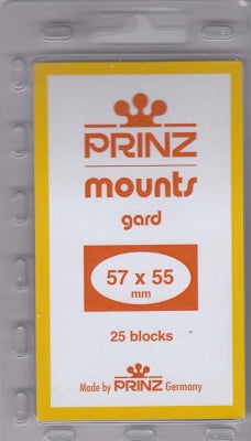 Prinz Stamp Mount 57 x 55 Pre-Cut Plate Block Clear