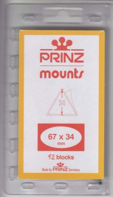 Prinz Stamp Mount 67 x 34 Pre-Cut Single Clear