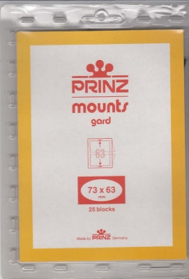 Prinz Stamp Mount 73 x 63 Pre-Cut Plate Block Clear