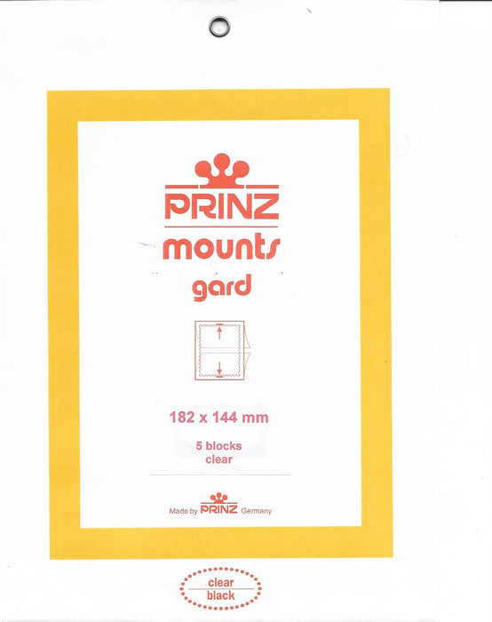 Prinz Stamp Mount 182 x 144 Blocks & Sheetlets Clear