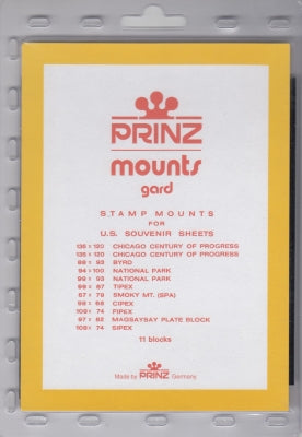 Prinz Stamp  Mount US-SS Blocks & Sheetlets Clear