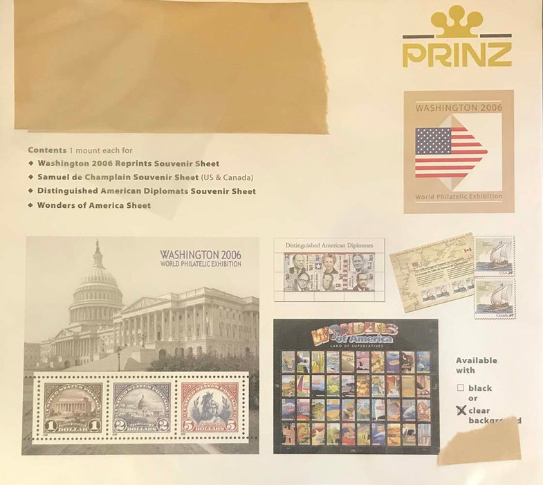 Prinz Stamp Mount Washington06 Blocks & Sheetlets Clear