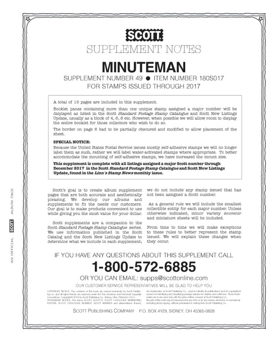 Minuteman 2017 Scott Supplements