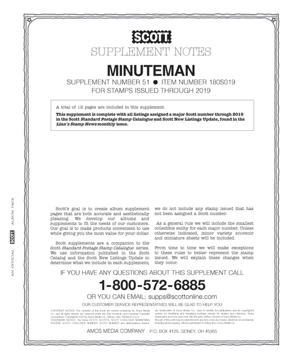 Minuteman 2019 Scott Supplements