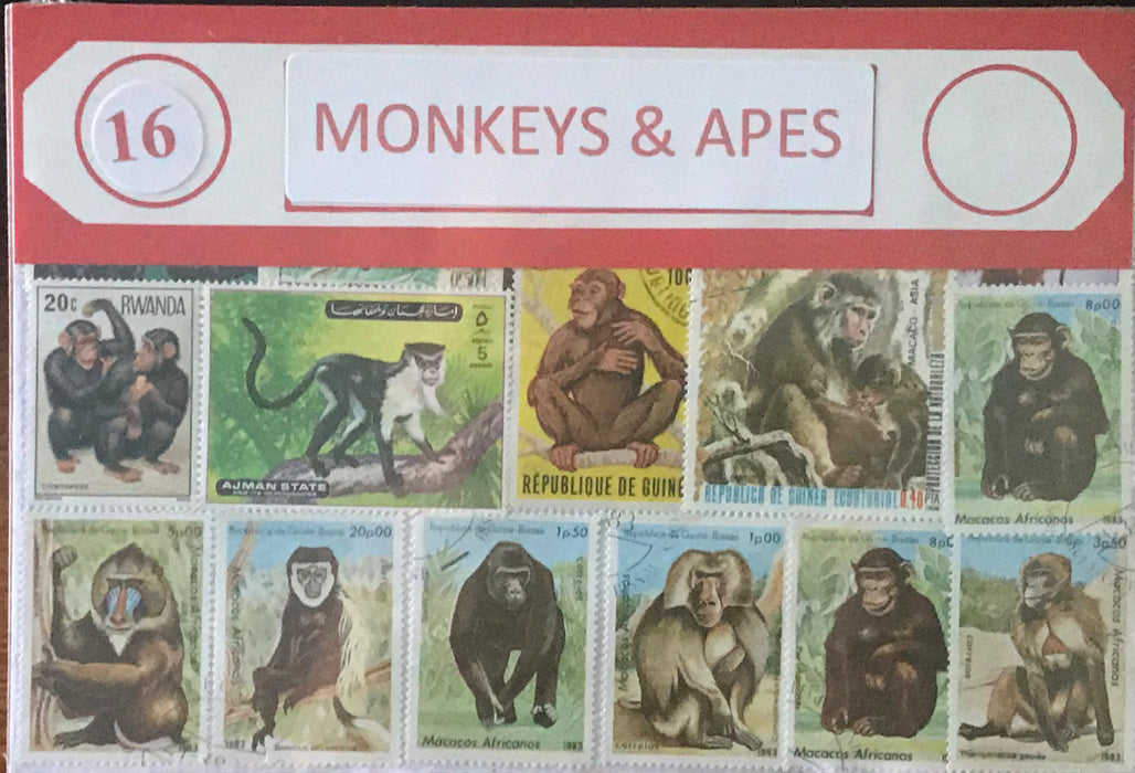 Monkeys & Apes Stamp Packet