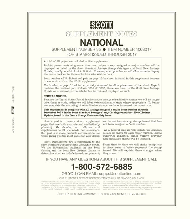 National 2017 Scott Supplements