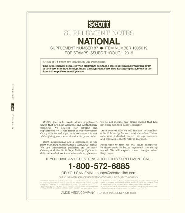 National 2019 Scott Supplements